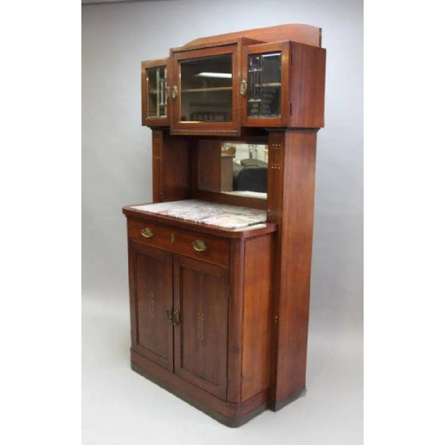 Koloman Moser, tall sideboard or drawing room cabinet with marble top, made by JW. Müller or Wenzel Hollmann, the upper...