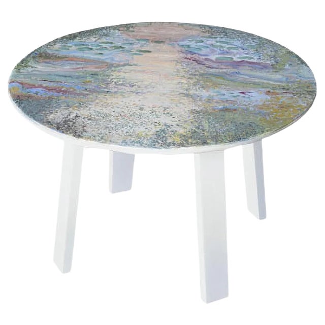 White Marble, Lacquered Wood & Scagliola Decorated Coffee Table from Cupioli Luxury Living For Sale