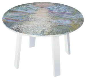 White Marble, Lacquered Wood & Scagliola Decorated Coffee Table from Cupioli Luxury Living