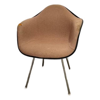 1970s Attributed to Eames Upholstered Molded Plastic Armchair For Sale