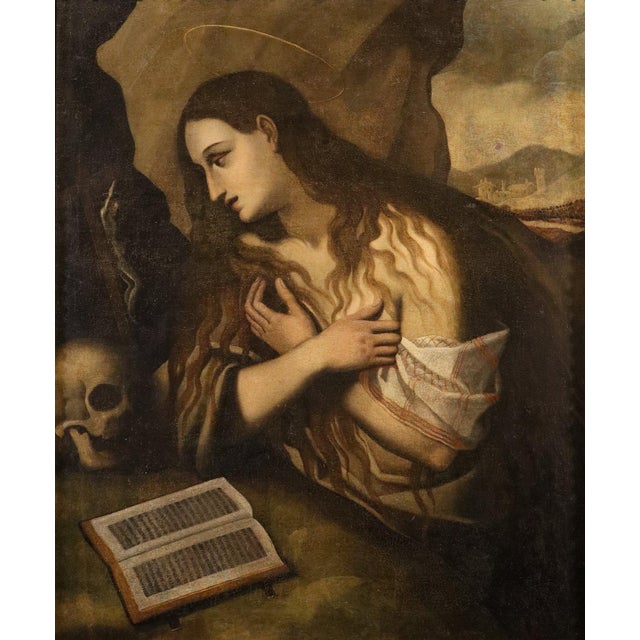 Follower of Luca Cambiaso, Penitent Mary Magdalene, 1600s, Oil on Canvas For Sale - Image 15 of 15