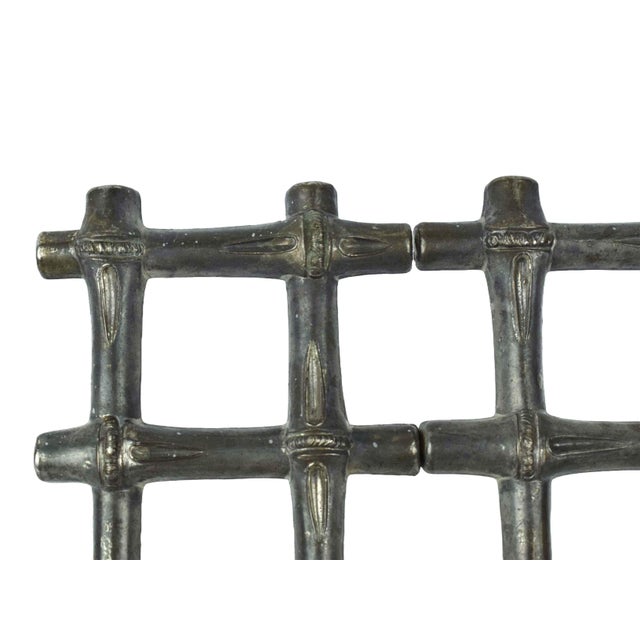 Late 20th Century Vintage f.b. Rogers Italian Silver-Plated Expanding Bamboo Trivet For Sale - Image 5 of 10
