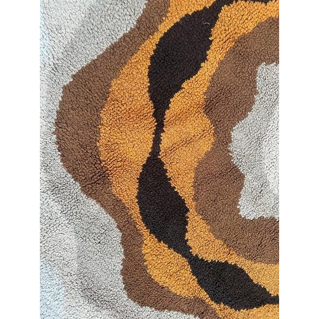 Vintage French Round Hand-Knotted Cogolin Rug, 1960s For Sale - Image 17 of 18