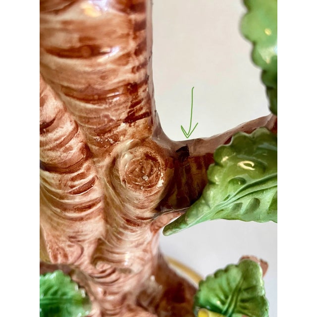 Vintage Porcelain Yellow Bird on Tree Figural Table Lamp For Sale - Image 4 of 12