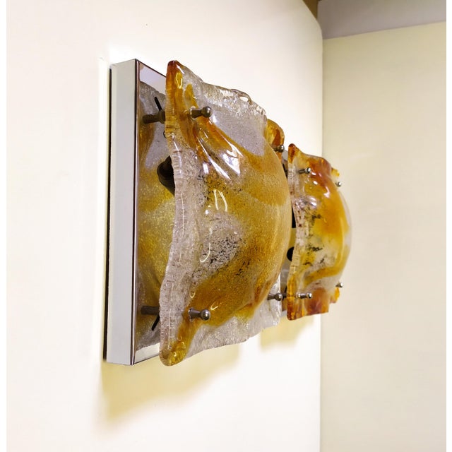 Murano Glass Wall Lights by Toni Zuccheri for Mazzega, 1970s, Set of 2 For Sale - Image 3 of 11