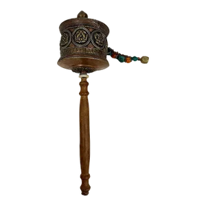 Tibetan Buddhist Handcrafted Handheld Spinning Prayer Wheel