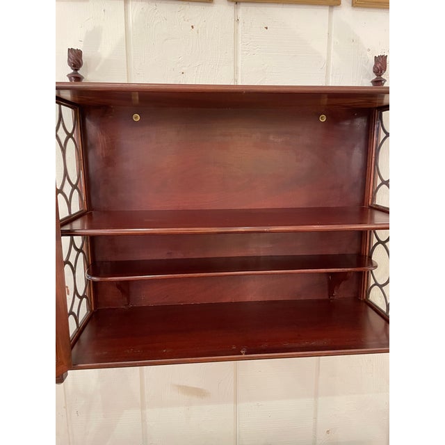 Traditional Antique Mahogany & Glass Regency Wall Cabinet For Sale - Image 3 of 16