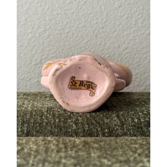 American Mid-20th-Century St. Regis Pink and Gold Porcelain Bud Vase For Sale - Image 3 of 3