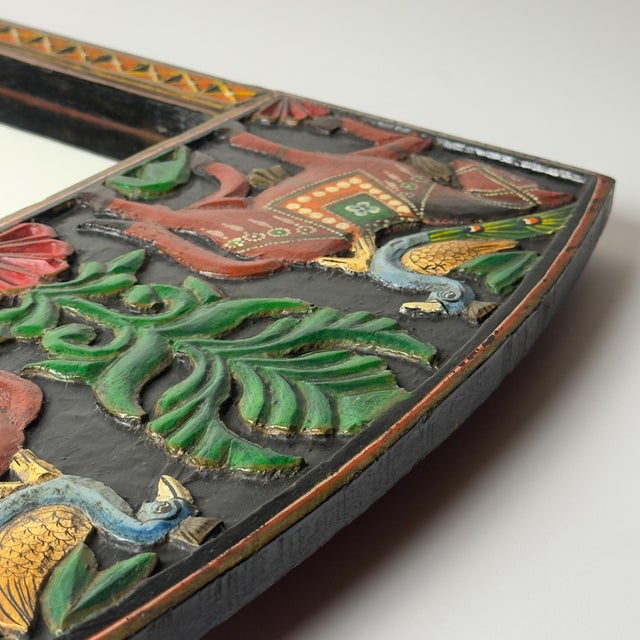 Vintage Wooden Wall Mirror, India, 1970s For Sale - Image 13 of 18