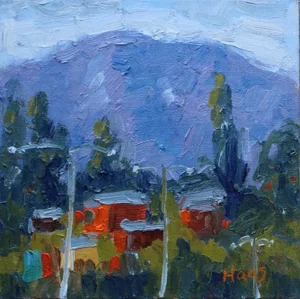 Mt Tamalpais, Contemporary Expressionist Oil Painting