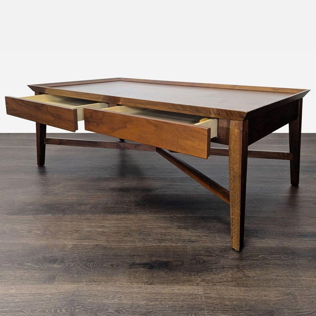 Crate & Barrel Crate & Barrel Bradley Coffee Table With Two Drawers For Sale - Image 4 of 11