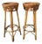 French Ratan Barstools, Pair For Sale