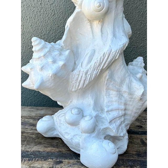 Vintage Sirmos Plaster Shell Lamp For Sale In West Palm - Image 6 of 12