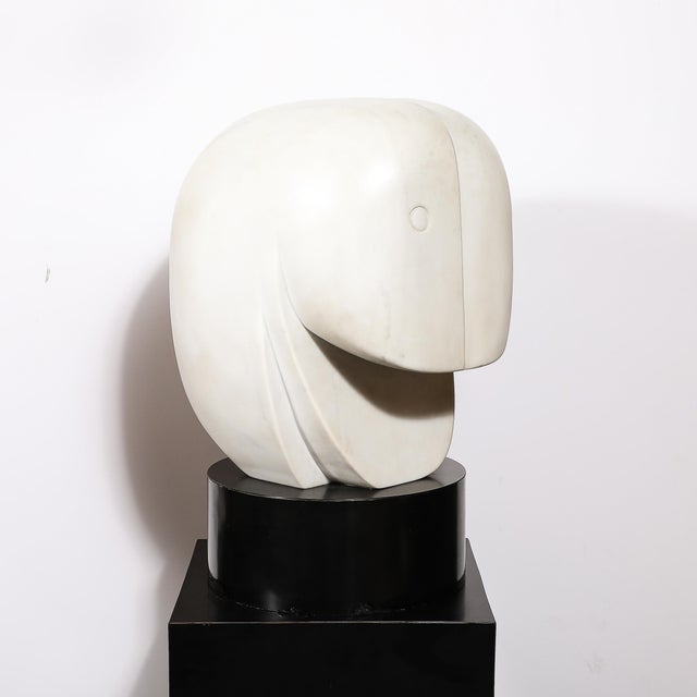 1970s Mid-Century White Marble Amorphic Sculpture Entitled 'In the Beginning' by Katz For Sale - Image 5 of 11