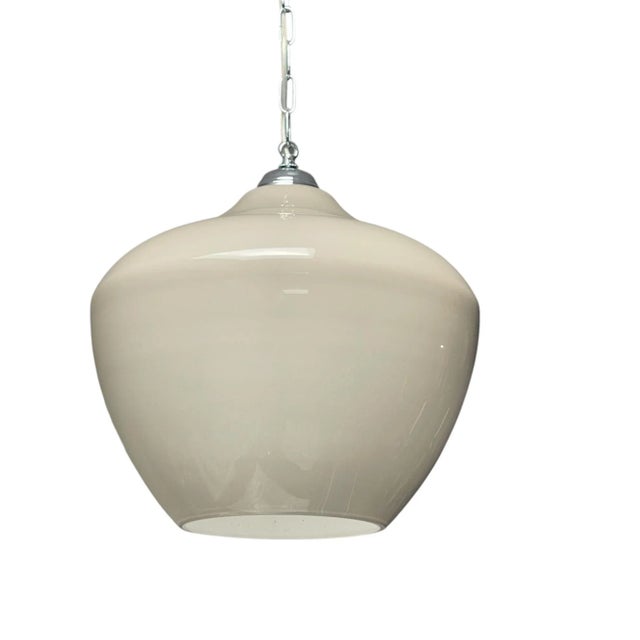 Glass Pair of Italian Murano Gray Glass Pendants, 1980's. For Sale - Image 7 of 7