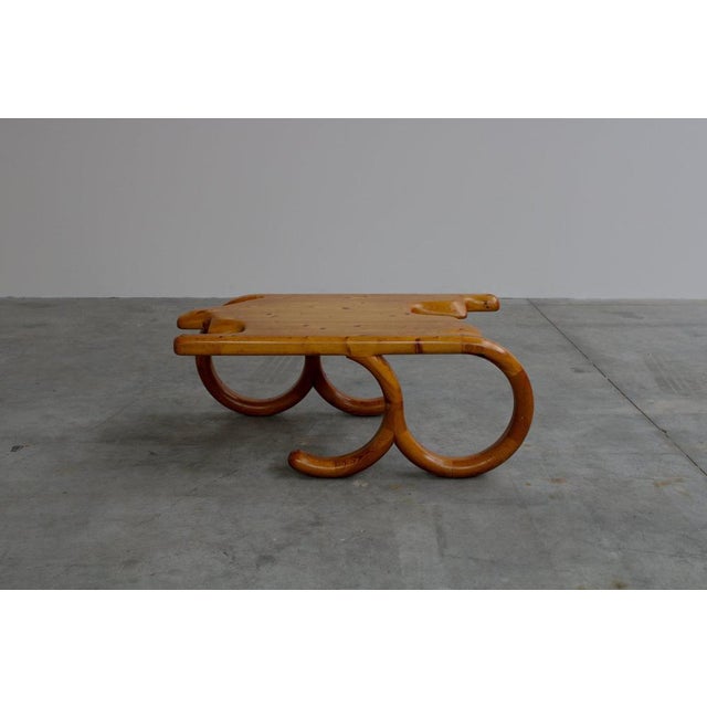 Wood Artistic Pine Coffee Table, Denmark, 1970s For Sale - Image 7 of 13
