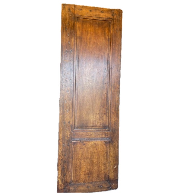 Rustic European French Antique Walnut Pair of Doors With Original Hardware For Sale - Image 3 of 5