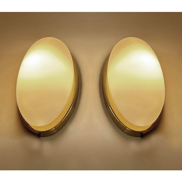 Metal Vintage Glass Sconces from Limburg, Set of 2 For Sale - Image 7 of 11