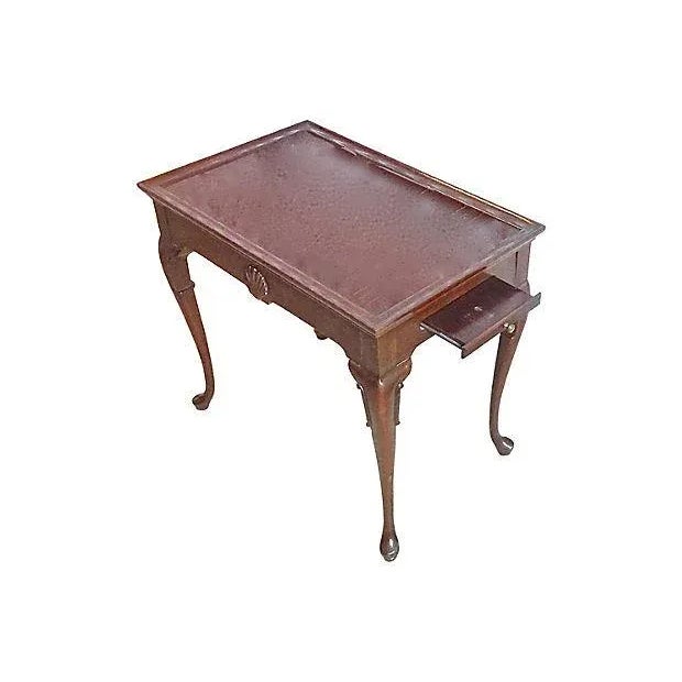 Traditional Vintage Georgian-Style Tea Table For Sale - Image 3 of 5