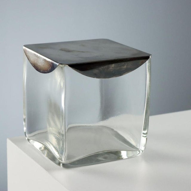 Silver Glass and Metal Box by Lino Sabattini For Sale - Image 8 of 8