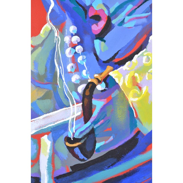 Rauls Zitmanis, My Grandma Smoking Pipe, 2012, Acrylic Painting on Cardboard For Sale - Image 6 of 10