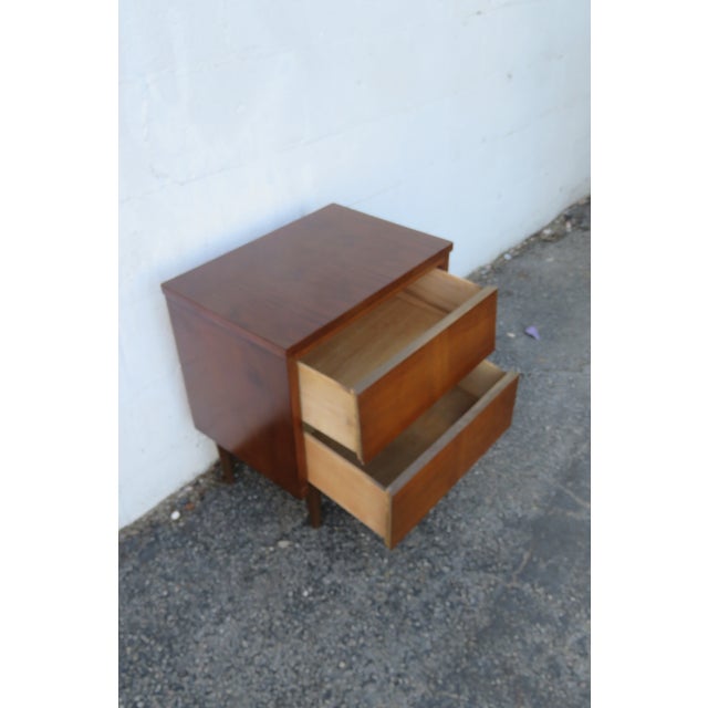 Mid 20th Century Mid Century Modern Inlay Nightstand Side End Bedside Table 6265 For Sale - Image 5 of 12