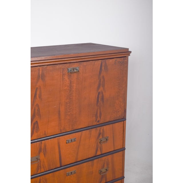 1920s Vintage Abattant Cabinet with Three Drawers, 1920s For Sale - Image 5 of 14
