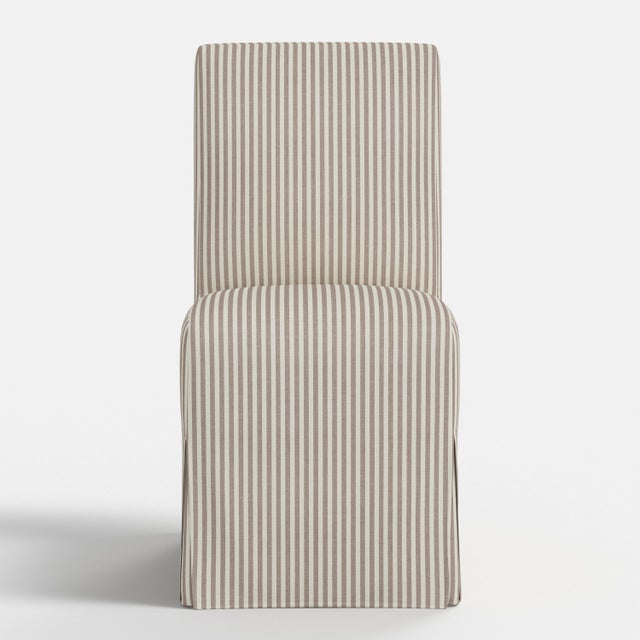 Spritely Home Slipcover for Stoffer Home x Cloth & Company for Lindy Slipcover Dining Chair in Jane Stripe Mauve For Sale - Image 4 of 8