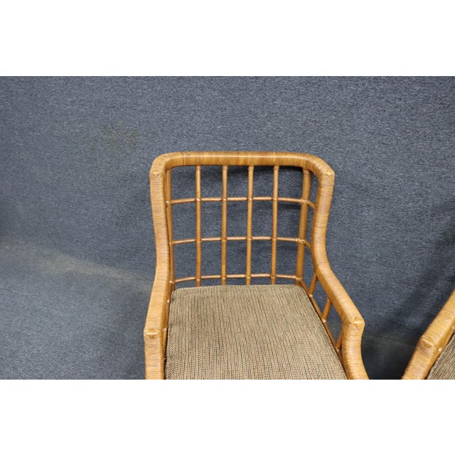 Pair of Braxton Culler Split Reed Bamboo Lounge Chairs For Sale - Image 9 of 16