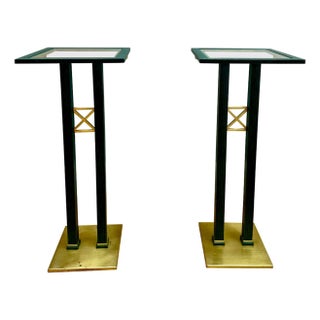 Italian Brass and Bronze Pedestals, 1980, Set of 2 For Sale