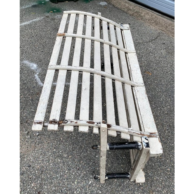 White Vintage Cottage Porch Swing 1940 - 1960 For Sale - Image 8 of 16