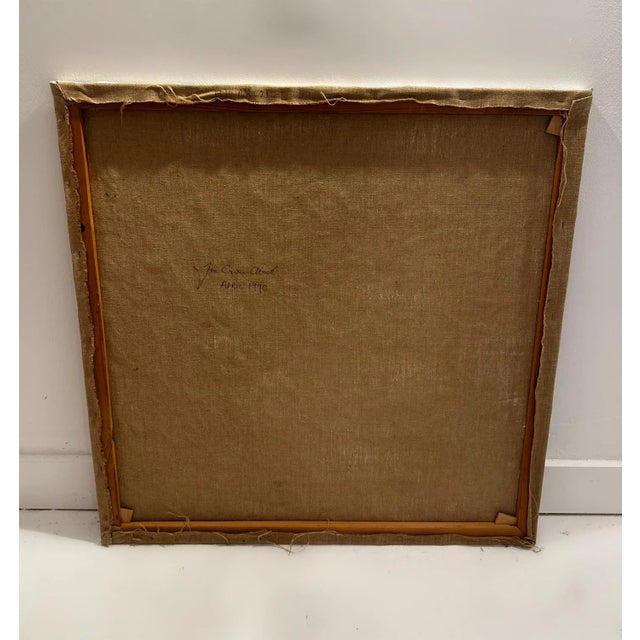 This large abstract expressionist painting by Jon Atac, created in 1990, is a bold and dynamic composition of blue, green,...