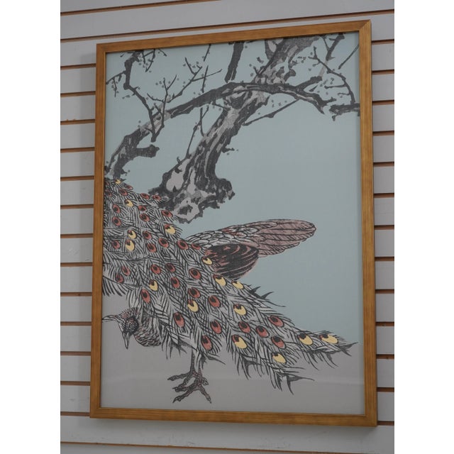 Gold Pair Gold Framed Modern Design Peacock Prints For Sale - Image 8 of 13