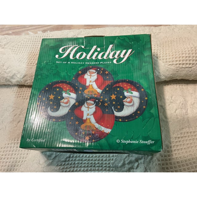 Glass 1990s Holiday Dessert Plates - Set of 4 For Sale - Image 7 of 7