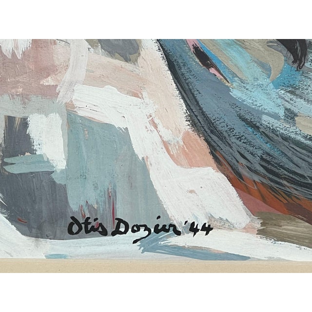 Otis Dozier Modern Early Texas Western Wilderness Landscape Scene of Two Men and a Hog, 1944 For Sale In Houston - Image 6 of 7