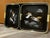 Set of 3 Vintage Japanese Lacquer Serving or Vanity Trays, featuring a traditional flying crane and pine tree design. Made...