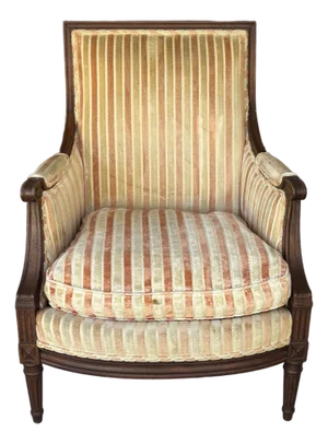 Vintage Henredon Louis XVI Style Square Back Bergère Chair