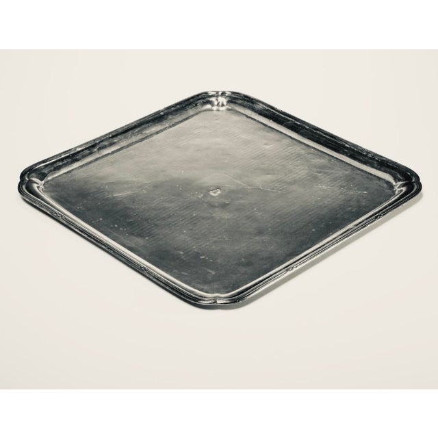English Antique English Silverplate Armorial Crest Tray, Coat of Arms, 15.5", C. 1900 For Sale - Image 3 of 11