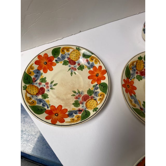 1920s Royal Adams Titan Ware Hand Painted English China “Maytime” Cups and Saucers For Sale - Image 9 of 10