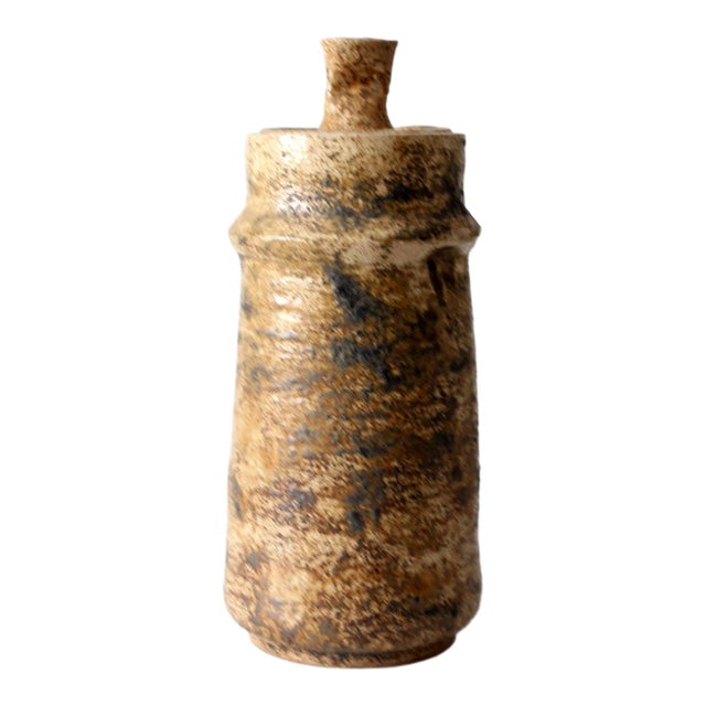 Vintage 1970s Handmade Studio Pottery Lidded Jar For Sale