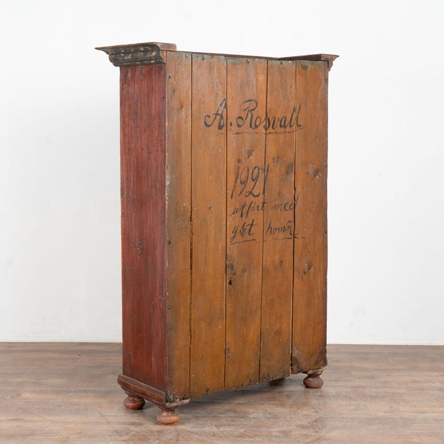 Original Hand Painted Swedish Pine Two Door Cupboard Cabinet Dated 1771 For Sale - Image 13 of 13