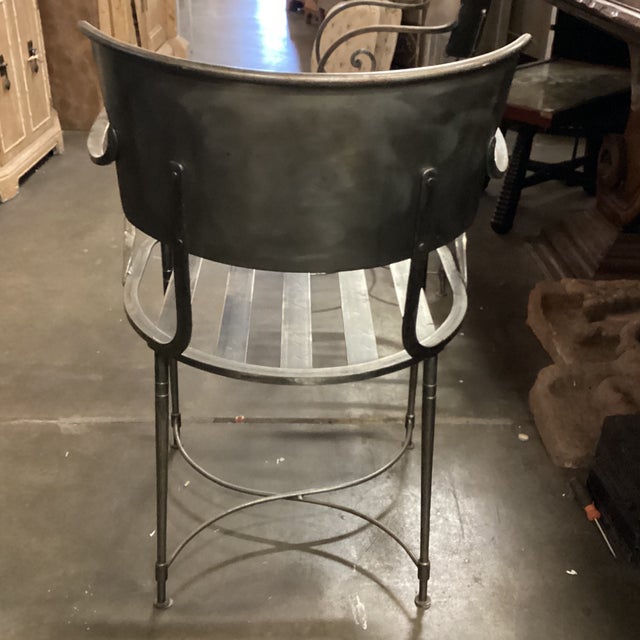 Late 20th Century Near Pair of Italian Steel Chairs For Sale - Image 10 of 12