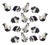 Black and White Playful Rabbit Figurine (Set of 16) For Sale