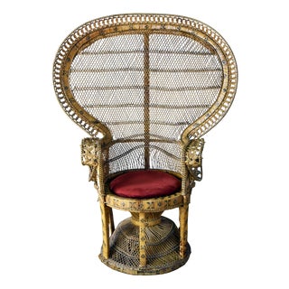 Peacock Chair in Rattan and Wicker, 1974 For Sale