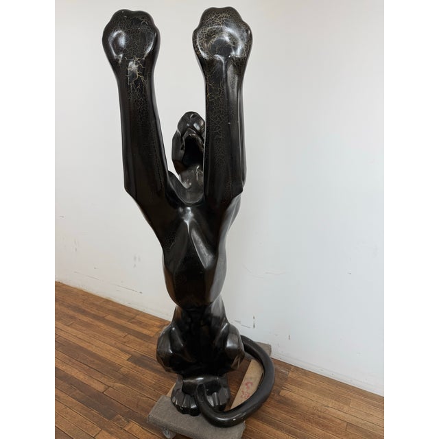 Black 1980 Life Size Panther Sculpture For Sale - Image 8 of 8