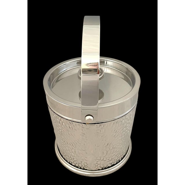 Late 20th Century Rare Vintage Ralph Lauren Home Crocodile Repousse Stainless Steel Ice Bucket For Sale - Image 5 of 7
