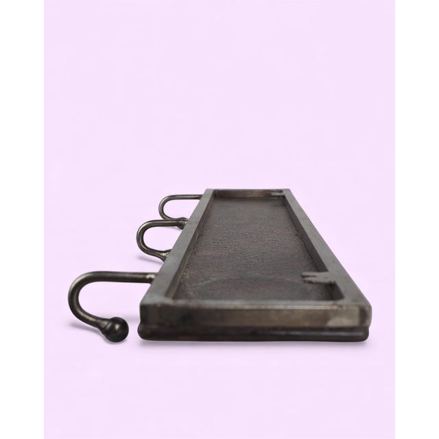 Brutalist Wall Coat Rack in Fused Glass and Cast Iron, 2010s For Sale - Image 9 of 11