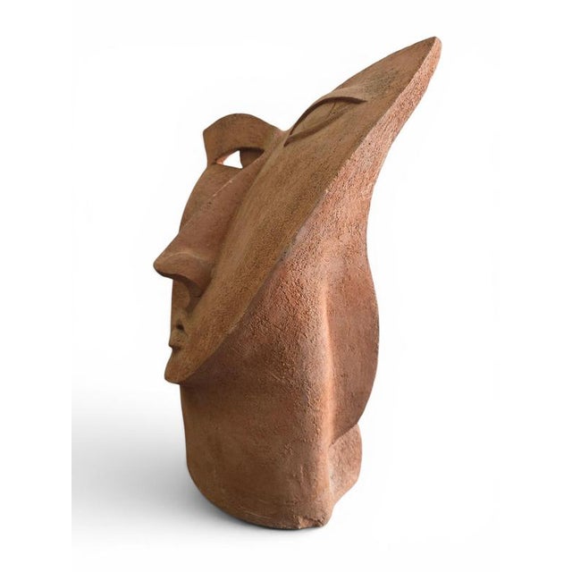 1970s European Artist, Cubist Head Sculpture, 1970s, Terracotta For Sale - Image 5 of 14