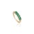 Five-Stone Natural Emerald Band Ring Size 4 With Diamond Accents in 14k Yellow Gold For Sale - Image 4 of 17