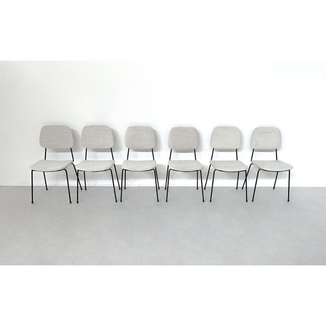 Mid-Century Modern Set of 6 Chairs, Italy, 1960s - New Upholstery.